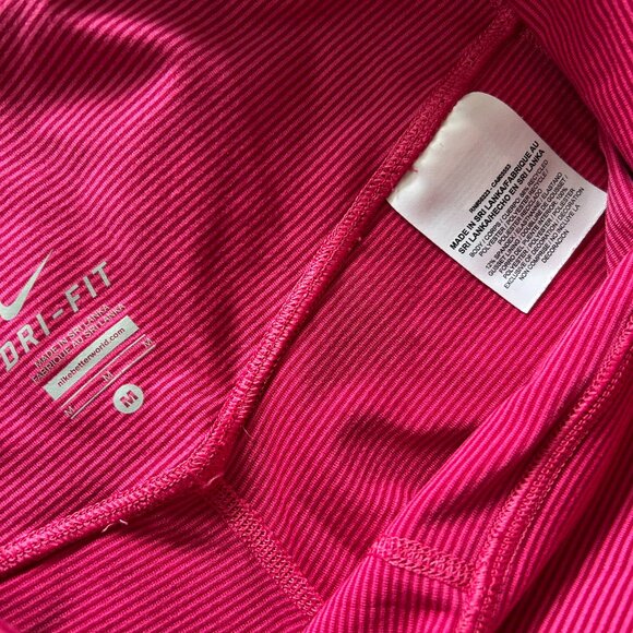 Nike Womens Medium Dri-Fit Striped Legend 2.0 Foldover Capri Yoga Leggings - Picture 5 of 5